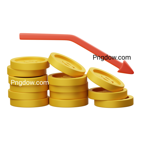 Premium 3D Business Model for Free , Business Loss 3D Icon