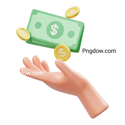 Premium 3D Business Model for Free , Holding Moneys 3D Icon