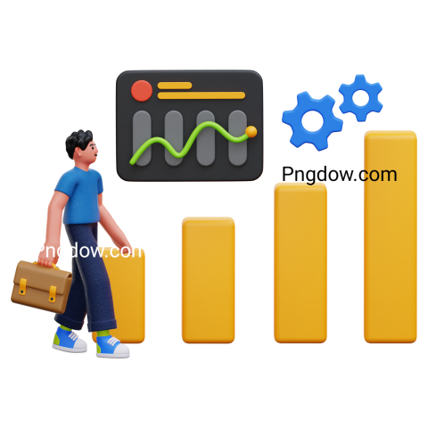Premium 3D Business Model for Free , Business Growth Strategy 3D Illustration