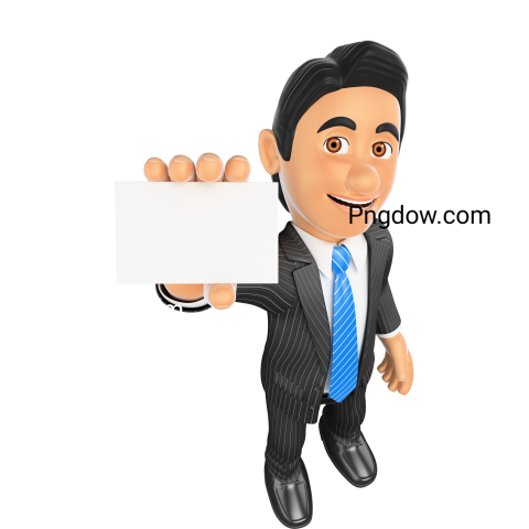Premium 3D Business Model for Free , 3D Businessman Showing Business Card
