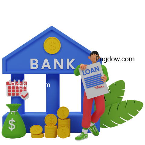 Premium 3D Business Model for Free , bank loan concept  3d illustration