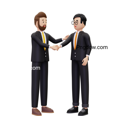 Premium 3D Business Model for Free , 3d business partner shaking hands illustration