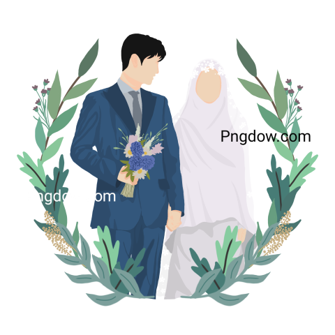 Muslim wedding couple png for Free