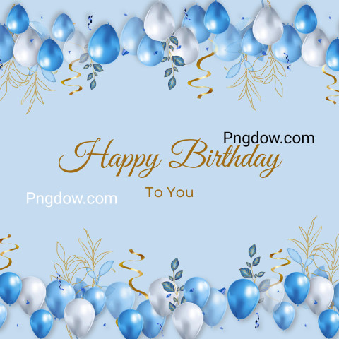 Blue Elegant Happy Birthday Card for Free