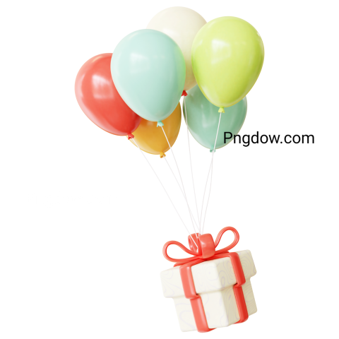 3D Birthday Color Balloon and Gift box for Free Download (1)