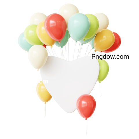 3D Birthday Color Balloon Frame for Free Download (1)