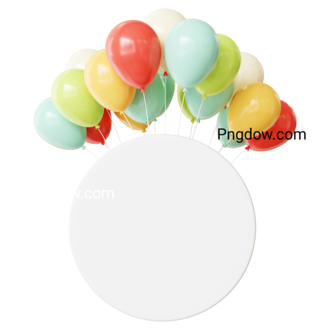 3D Birthday Color Balloon Frame for Free Download (2)