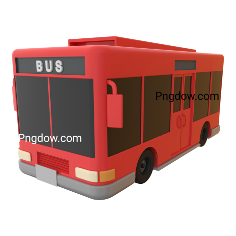 3D bus red Png transparent for Free Download (12)