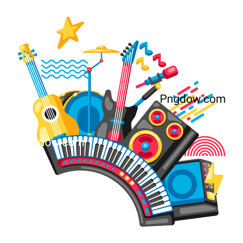 Background with Musical Instruments  Music Party Illustration Png for Free