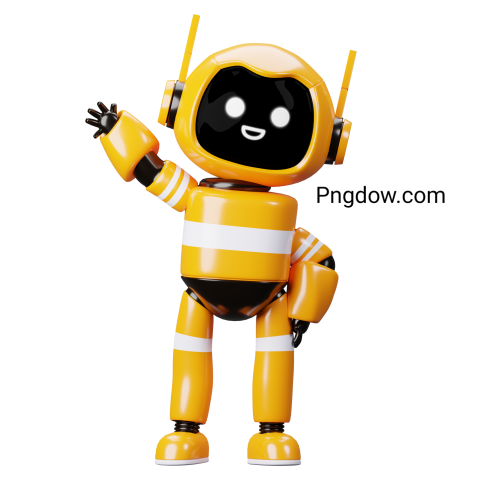 3D Robot Say Hello Png for Free