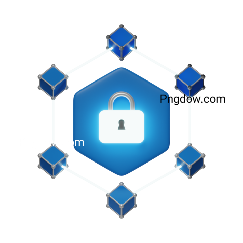 Block chain 3d Png for Free