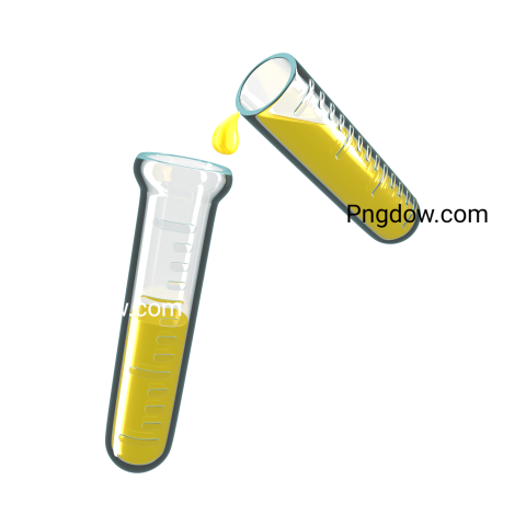 3D Test Tube Pouring Illustration Png for Free download