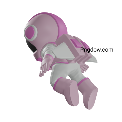 3D astronaut pink Png for Free download