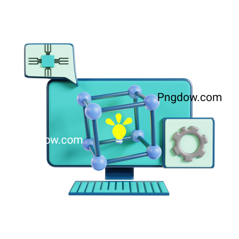 Computer Science Technology 3D Illustration Png for Free