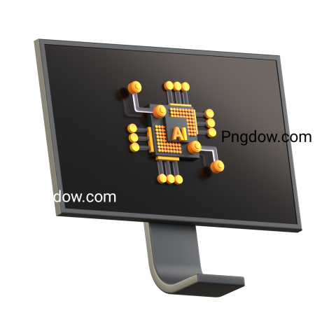 Ai monitor icon 3d illustration Png for Free download