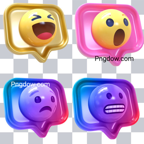Wow Emoji 3d render PSD for Free Download