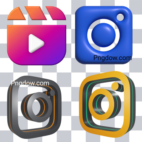 Instagram 3d PSD for Free Download