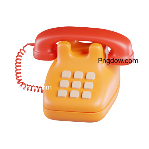 Landline Phone 3D Icon, for Free Download