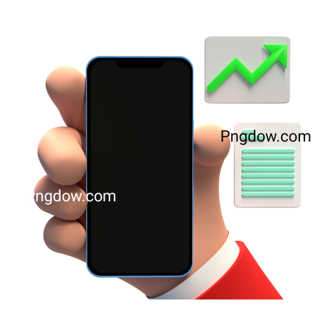 3d mobile phone with Stock market information