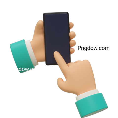 Hand Using Smart Phone 3d transparent for Free Download (4)