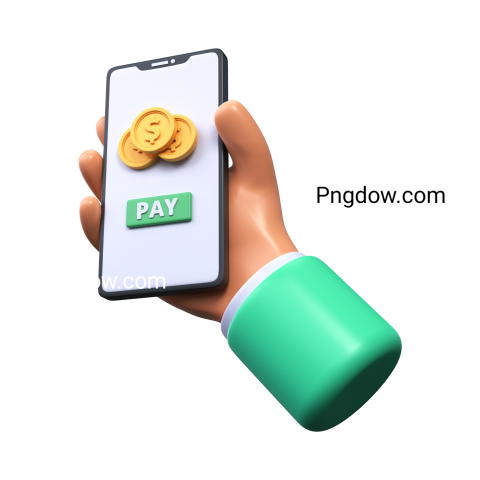 Pay by phone 3d transparent background for Free