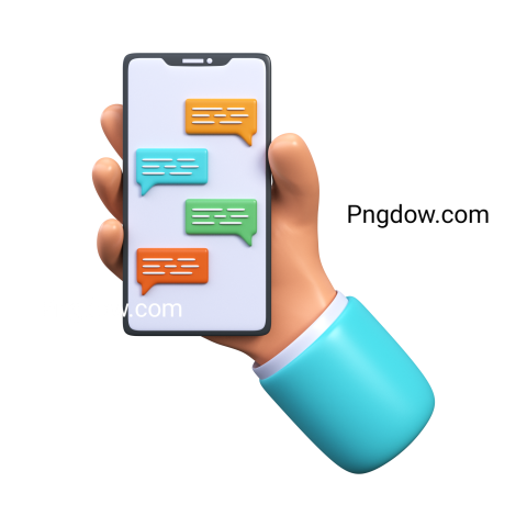 Chat on mobile phone 3d render for Free