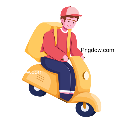 Courier ride scooter to deliver packages to customers cartoon illustration