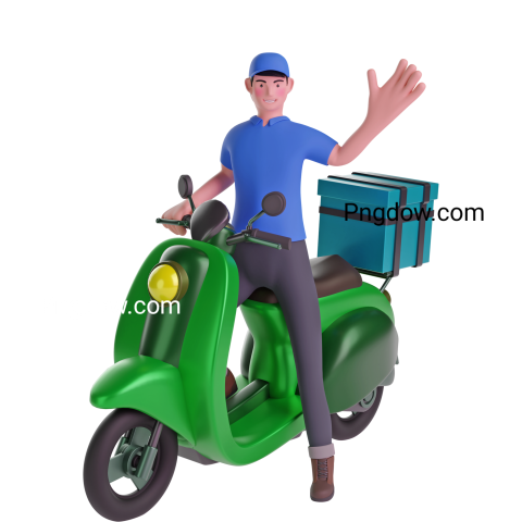 Delivery Man Waving transparent background image free