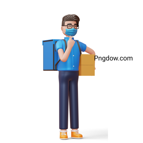 Delivery Man Giving Package transparent background free