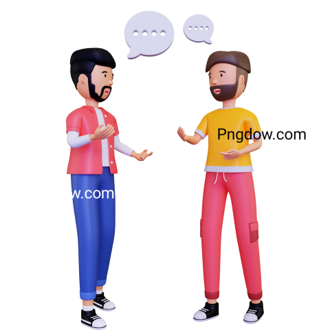 Free Vector transparent background, 3d Conversation between two people