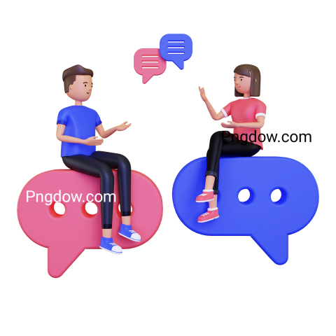 Free Vector transparent background, 3d Man and woman communicating with each other image