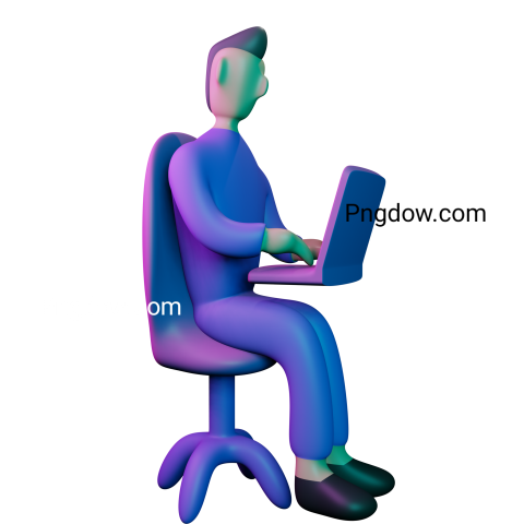 Free Vector transparent background, 3d illustration of a man working on a report