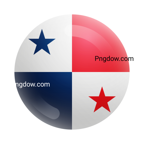 Panama National Flag 3D Round Illustration