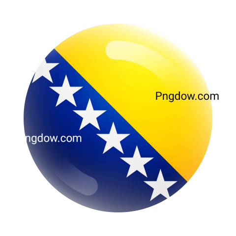 Flag of Bosnia and Herzegovina in 3D Circle