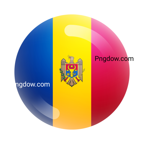 3D Round Flag of Moldova for Free