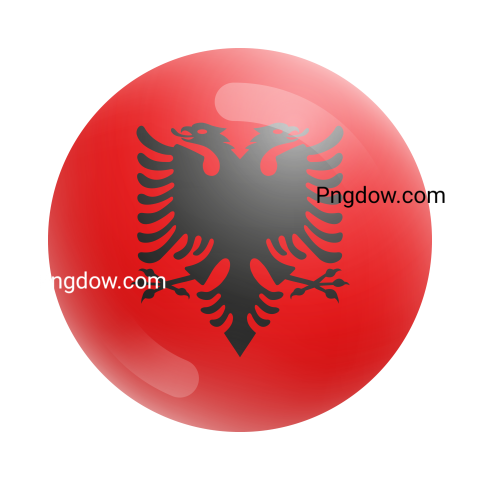 Albania Flag in 3D Circle Illustration