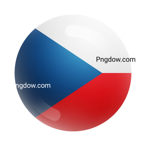 Czech Flag in 3D Circle Illustration