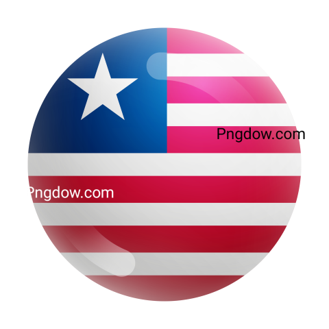 3D Liberia Round Flag for Free