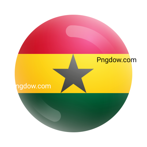 3D Ghana Round Flag for Free