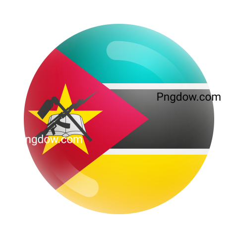 3D Mozambique Round Flag for Free