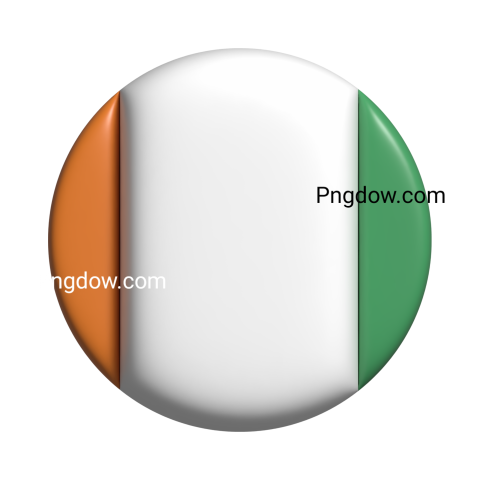 Ivory coast circular flag shape  3d render