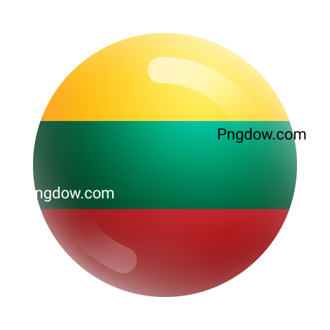 Lithuania Flag in 3D Circle Icon