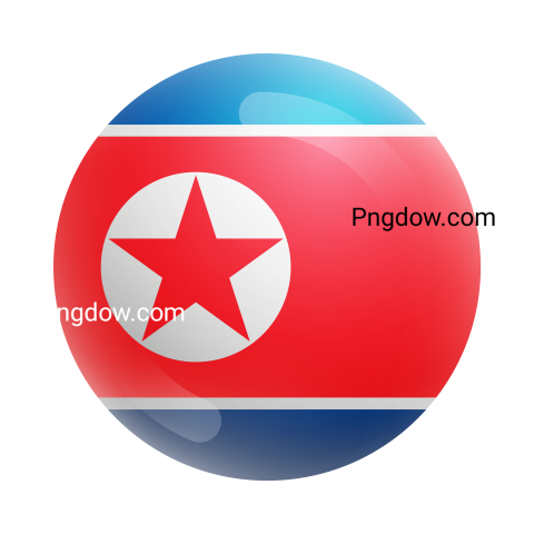 3D Circle North Korea Flag Png for Free