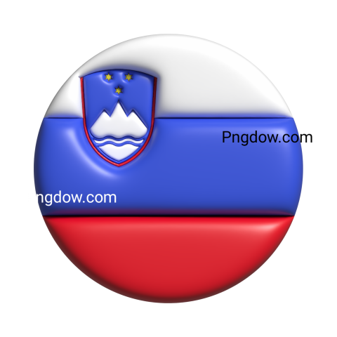 Slovenia circular flag shape  3d render