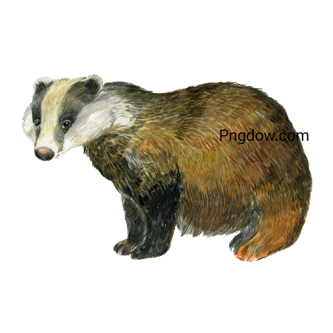 Badger watercolor Png image for Free Download