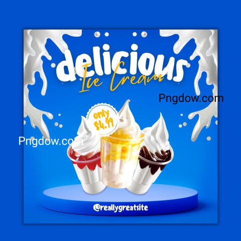 Free PSD Vector | Blue and White Creative Ice Cream Food Promotion Instagram Post