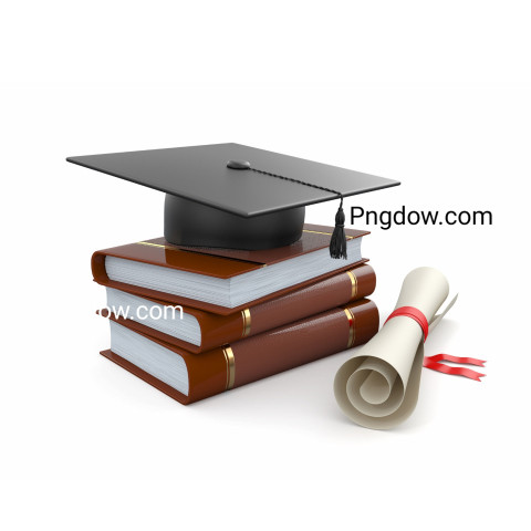 Free Vector, Graduation Cap on Top of Books white background (6)