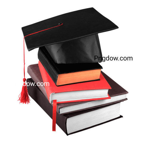 Free Vector, Graduation Cap on Top of Books white background (4)