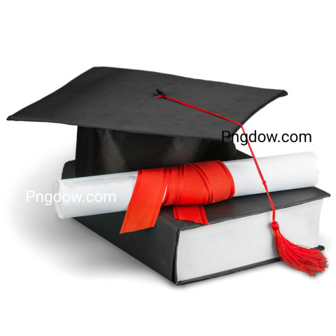 Free Vector, Graduation Cap on Top of Books white background (9)