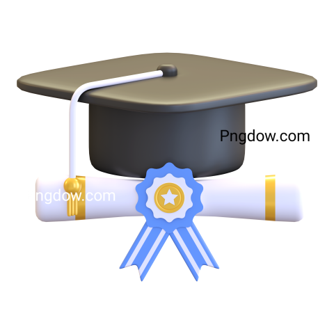 Graduation cap with diploma icon illustration, Transparentl background for Free, Vector
